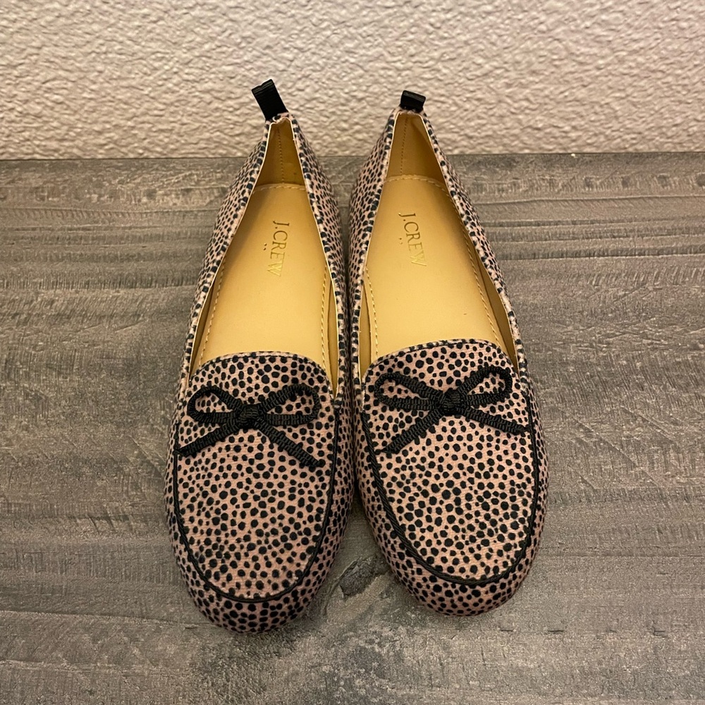 J. Crew Girls leopard flats